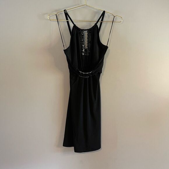 VTG Guess Embellished Halter Mini Dress in Black | SZ S - Picture 4 of 17